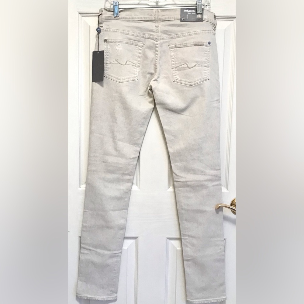 7 For All Mankind Light Wash Skinny Jeans - Picture 6 of 16